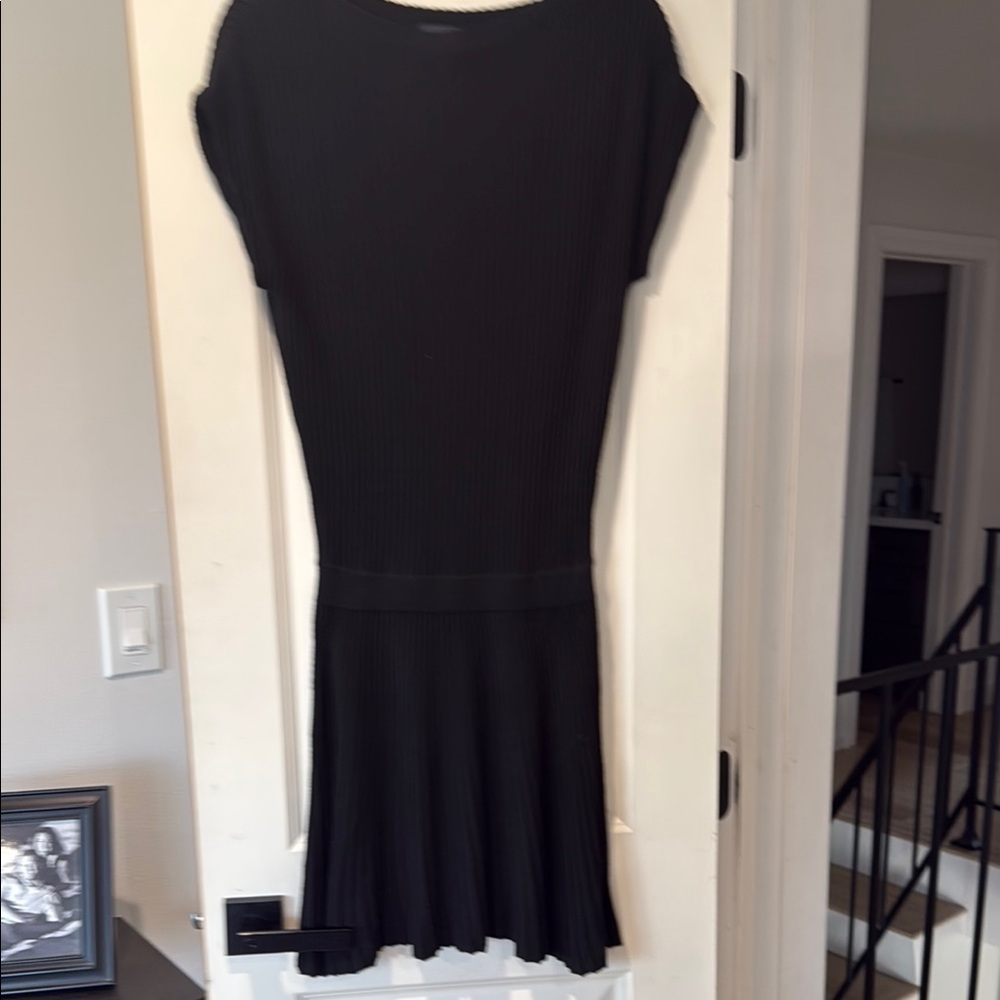 Anthropologie Black Sleeveless Sheath Mini Dress Crew Neck